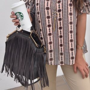 Grey Fringe Purse